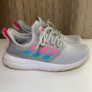 Adidas Lite Racer RBN Women's 8 Running Sneakers Grey Pink Aqua Cloudfoam